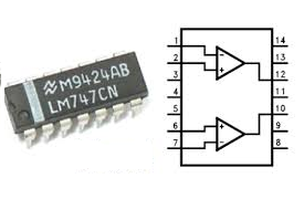 آشنایی با تراشه تقویت کننده عملیاتی (آپ امپ) (Op-amp) به شماره LM747